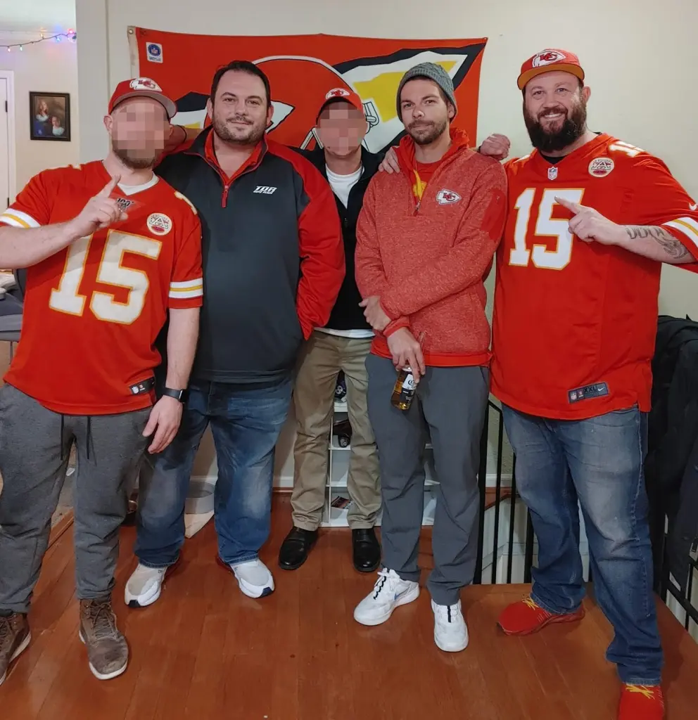 police details about Two pals and the parents of a Chiefs fan were discovered frozen to death in the yard.
