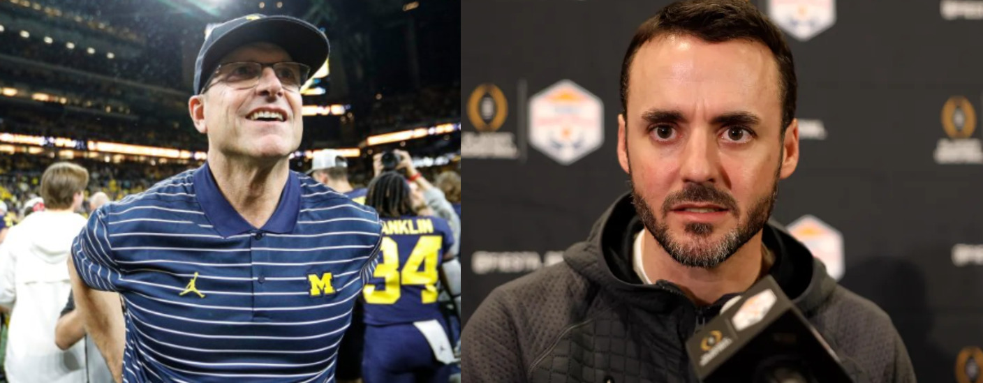 Michigan coach Jim Harbaugh insist he is not happy with Jesse Minter.