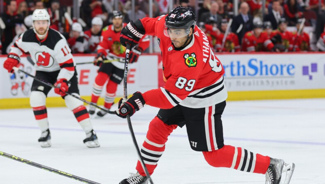Blackhawks forward Andreas Athanasiou is on the verge of making a comeback