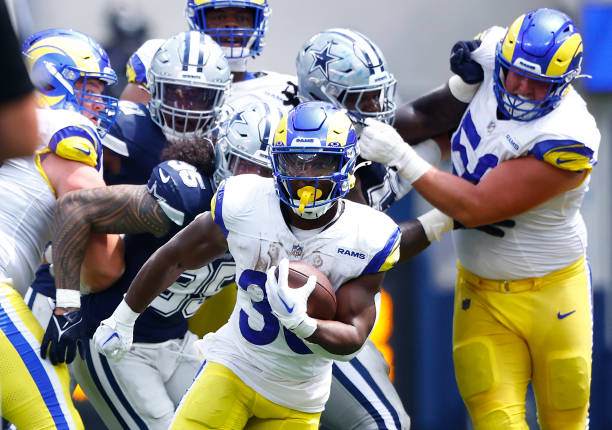 Boston Scott #30 of the Los Angeles Rams