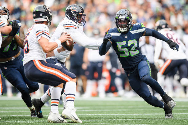 Darrell Taylor #52 of the Seattle Seahawks