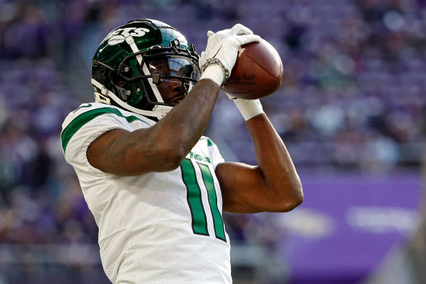 Denzel Mims #11 of the New York Jets