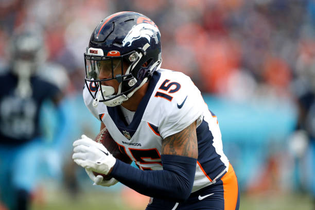 Jalen Virgil #15 of the Denver Broncos