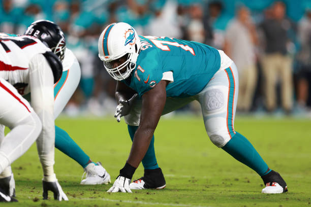 Kion Smith #71 of the Miami Dolphins