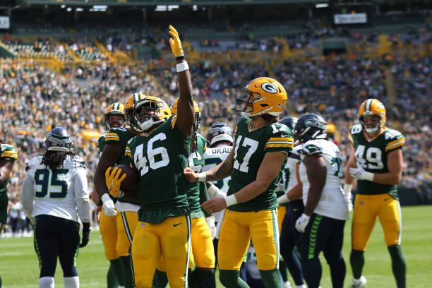 Green Bay Packers running back Nate McCrary (46)