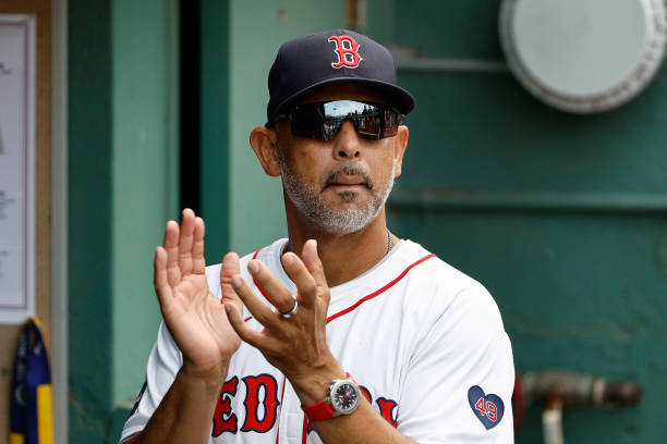 Manager Alex Cora #13 of the Boston Red Sox