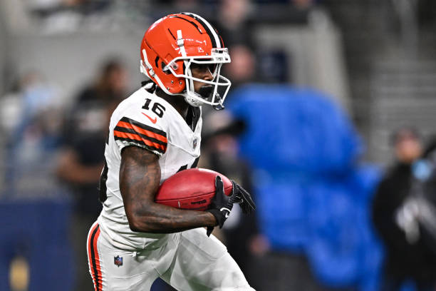 Jaelon Darden #16 of the Cleveland Browns
