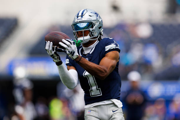 Jalen Tolbert #18 of the Dallas Cowboys