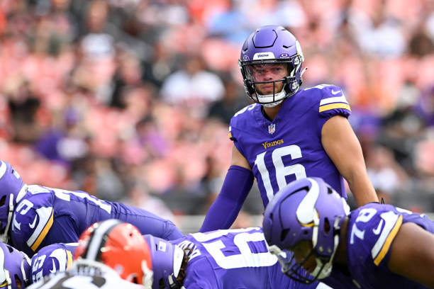 Jaren Hall #16 of the Minnesota Vikings