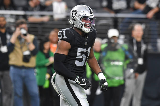 Defensive end Malcolm Koonce #51 of the Las Vegas Raiders