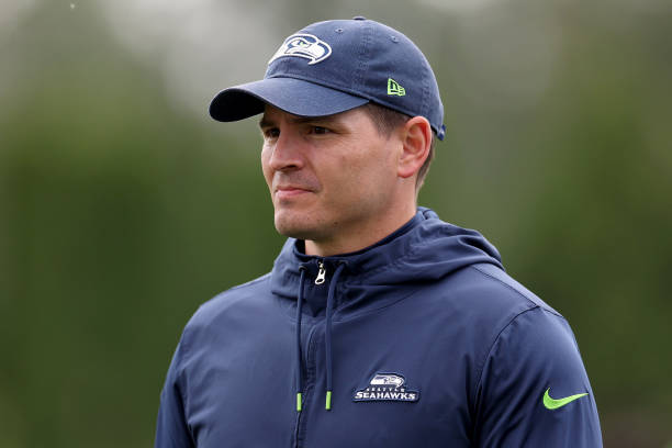 Head coach Mike Macdonald of the Seattle Seahawks