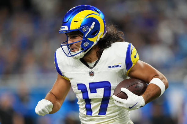 Puka Nacua #17 of the Los Angeles Rams