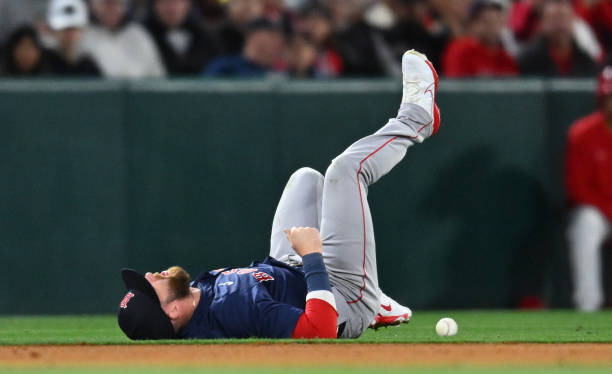 Trevor Story #10 of the Boston Red Sox