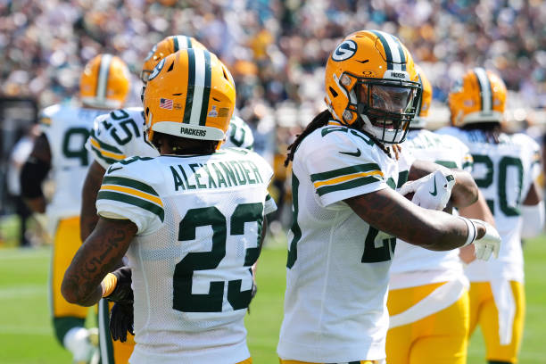 Jaire Alexander #23 of the Green Bay Packers
