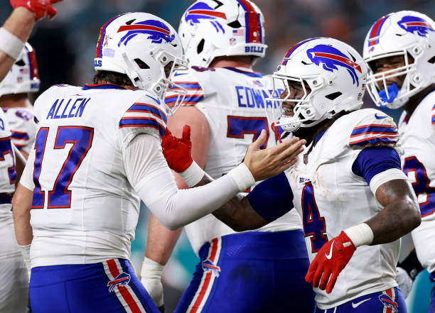 James Cook #4 of the Buffalo Bills
