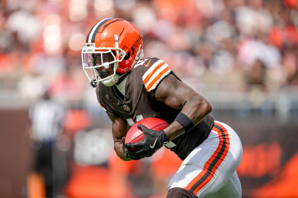 Wide receiver James Proche II #11 of the Cleveland Browns