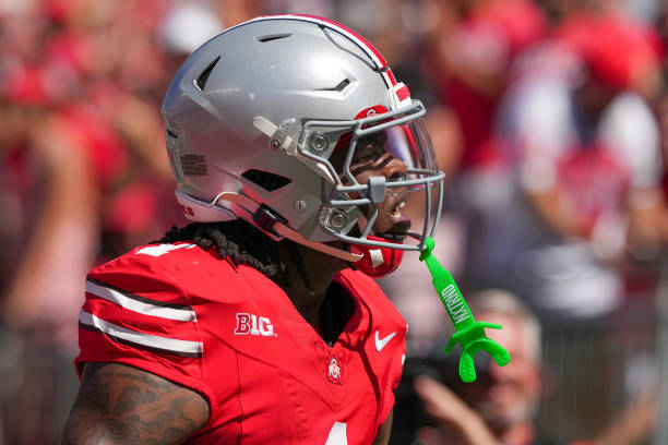 Running back Quinshon Judkins #1 of the Ohio State Buckeyes