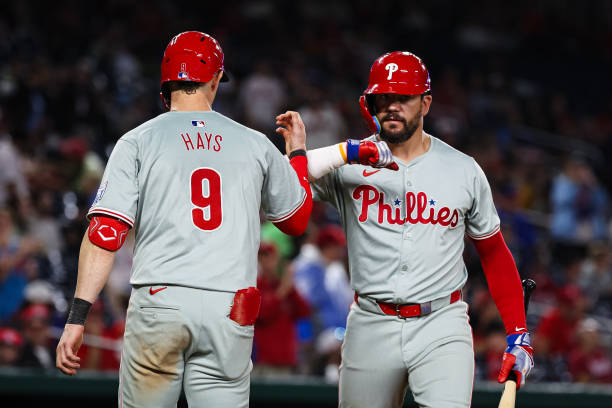 Austin Hays #9 of the Philadelphia Phillies