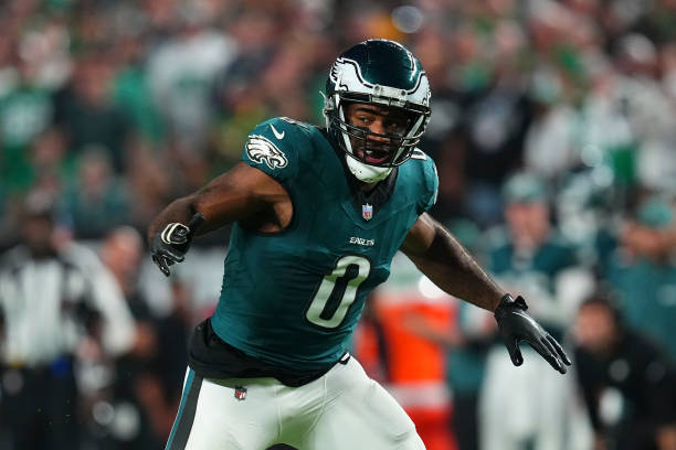 Bryce Huff #0 of the Philadelphia Eagles