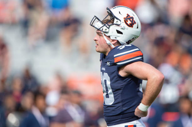 Place kicker Ian Vachon #90 of the Auburn Tigers