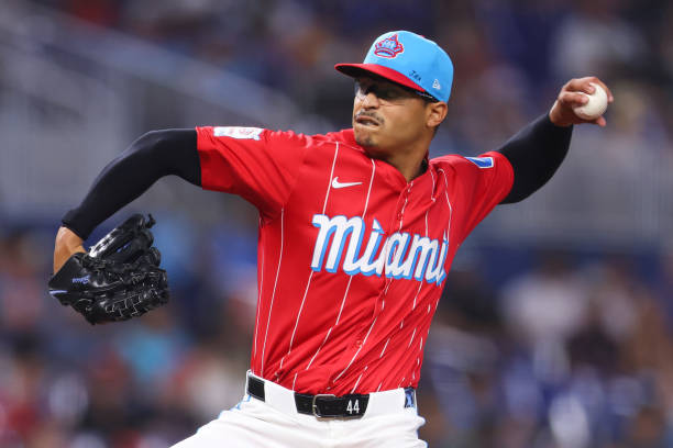 Jesus Luzardo #44 of the Miami Marlins