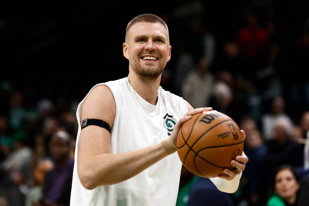 Kristaps Porzingis #8 of the Boston Celtics