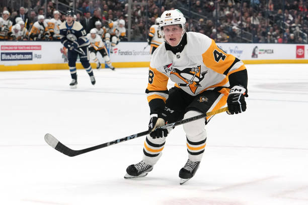 Valtteri Puustinen #48 of the Pittsburgh Penguins