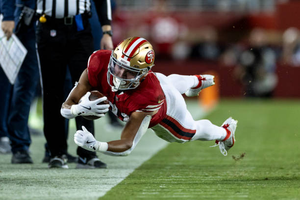Running back Isaac Guerendo #31 of the San Francisco 49ers