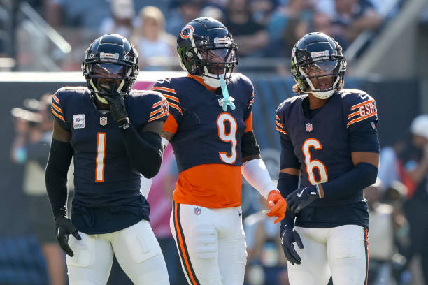 Jaquan Brisker #9 of the Chicago Bears