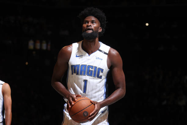 Jonathan Isaac #1 of the Orlando Magic