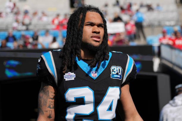 Jonathon Brooks #24 of the Carolina Panthers