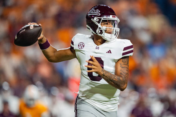 Mississippi State Bulldogs quarterback Michael Van Buren Jr.