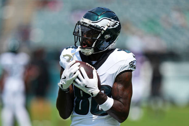 Parris Campbell #80 of the Philadelphia Eagles