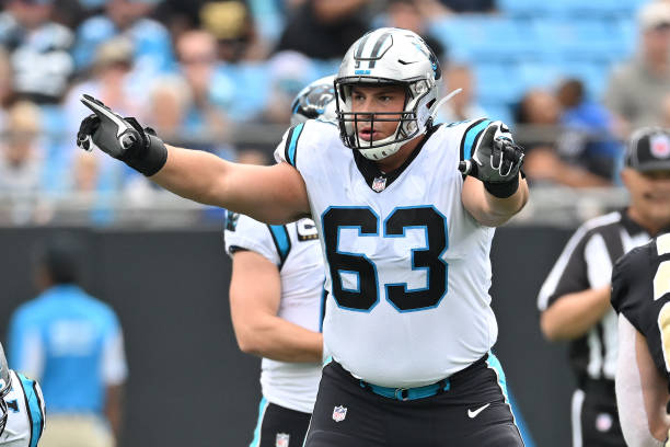 Austin Corbett #63 of the Carolina Panthers