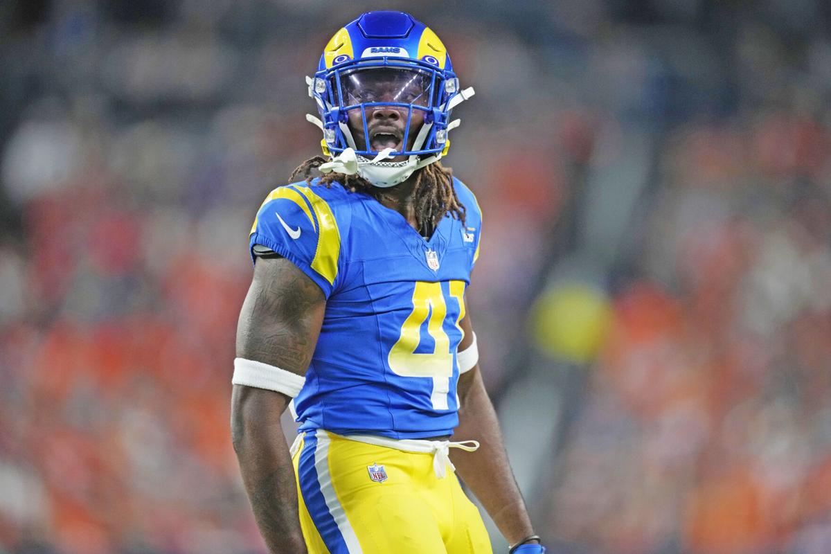 Cornerback Cameron McCutcheon #41 of the Los Angeles Rams