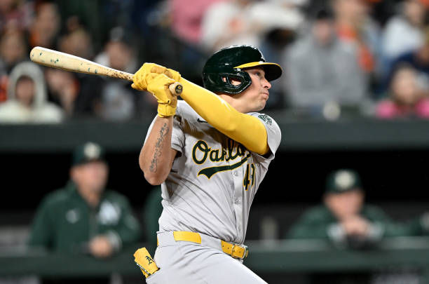 Ryan Noda #49 of the Oakland Athletics