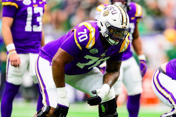 Miles Frazier #70 of the LSU Tigers