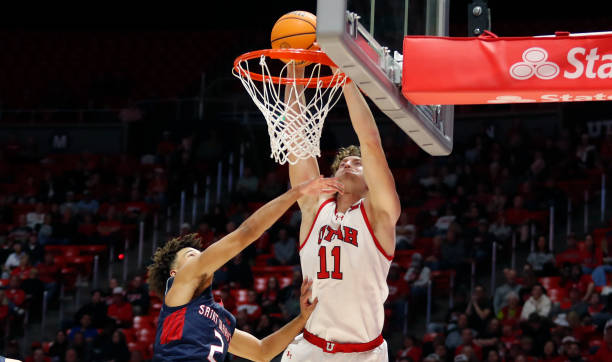 Utah Utes forward Caleb Lohner (11) as seen during an NCAA basketball game